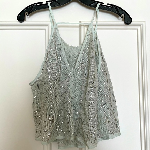 2/$20 Free People Atlantis Embellished Mesh Top - Picture 4 of 5